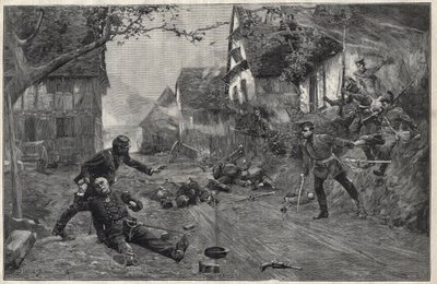 Krig 1870-1871 - ved slaget ved Woerth (eller slaget ved Froeschwiller Woerth, Froeschwiller-Woerth), 6. august af Paul Émile Boutigny