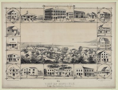 Nr. 4. Udsigt over Honolulu. Fra den katolske kirke. af Paul Emmert