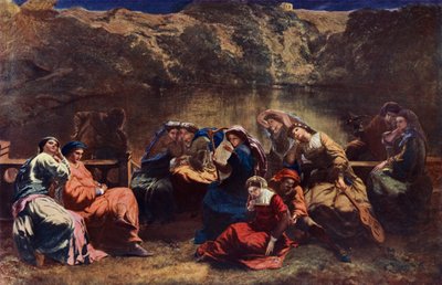 Den syvende dag af Decameron (farve litho) af Paul Falconer Poole
