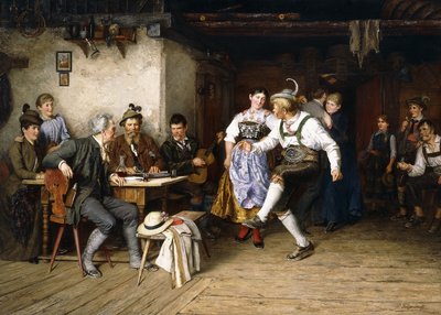 Interiør af en Weinstube (olie på lærred) af Paul Felgentreff
