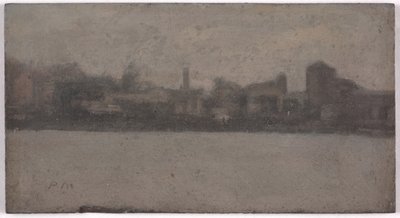 Themsen ved Battersea (olie på akademiets bord) af Paul Fordyce Maitland