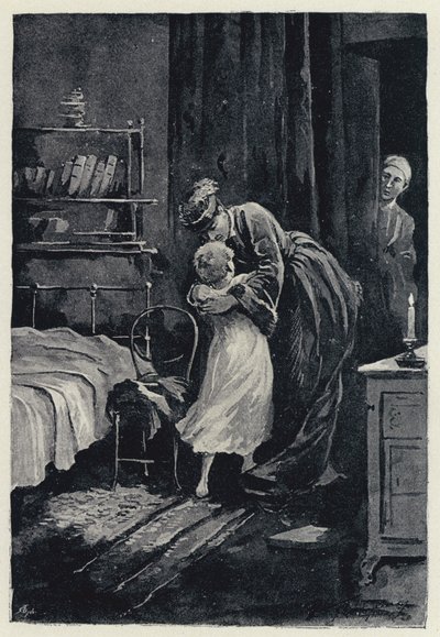 Illustration til Anna Karenina: Annas stjålne besøg hos sit barn (litho) af Paul Frenzeny