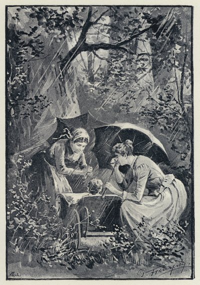 Illustration til Anna Karenina: Stormen i Kolok-skoven (litho) af Paul Frenzeny