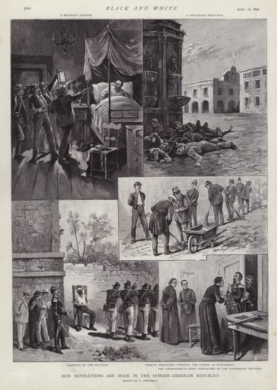 Revolutioner i Latinamerika (litho) af Paul Frenzeny