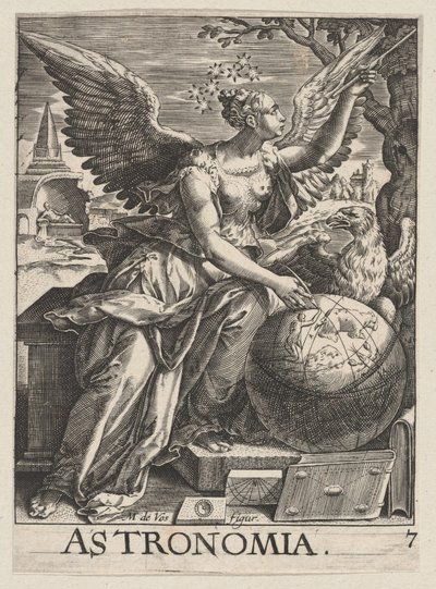 Plade 7: Astronomia, fra The Seven Liberal Arts, ca. 1628-66., ca. 1628-66. af Paul Fürst