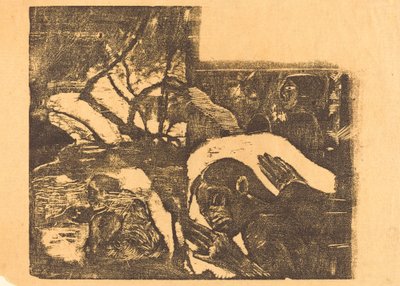 En maori kvinde i en skov; Manao Tupapau (Hun er hjemsøgt af en ånd) af Paul Gauguin