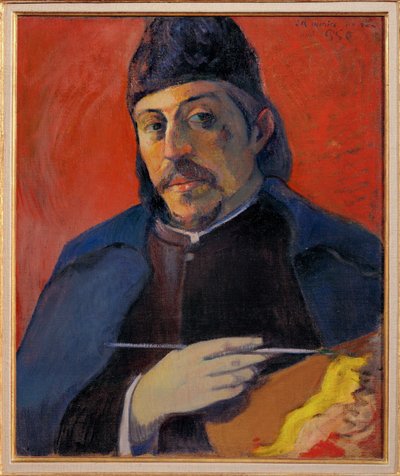 Autoportræt a la Palette (olie på lærred) af Paul Gauguin