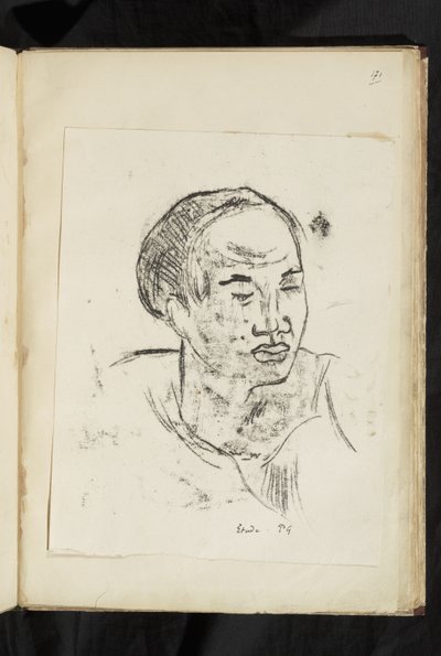 Før og efter - Leder af en Marquesan kvinde af Paul Gauguin