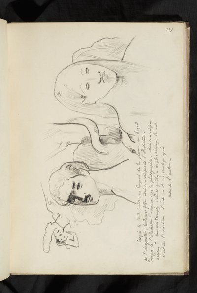 Avant et après - tekst og tegning af Adam og Eva med slangen, der snor sig rundt om træet bag dem af Paul Gauguin