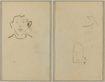 drengens ansigt; To får [verso] af Paul Gauguin