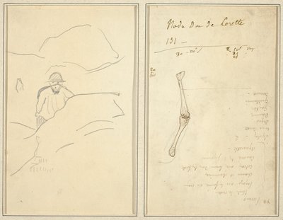Bretonsk dreng i et landskab; Studie af en arm [verso] af Paul Gauguin