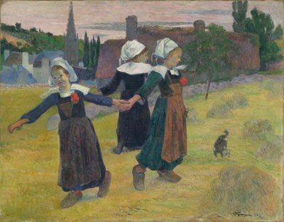 Bretonske piger danser, Pont-Aven af Paul Gauguin