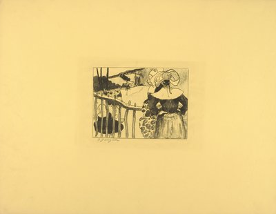 Bretonske kvinder ved et hegn af Paul Gauguin