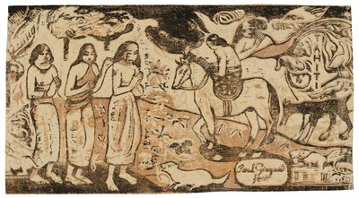 Skift af bopæl, fra Suite of Late Wood-Block Prints af Paul Gauguin