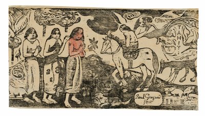 Skift af bopæl, fra Suite af sene træbloktryk af Paul Gauguin