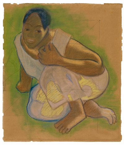 Crouching Tahitian Woman (relateret til maleriet Nafea faa ipoipo [When Will You Marry?]) af Paul Gauguin