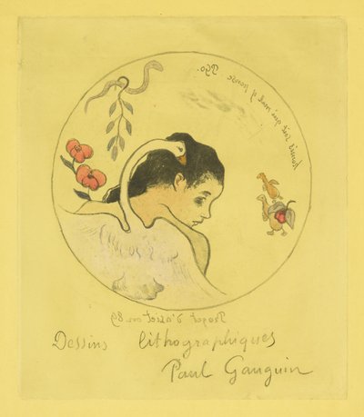 Design til en Kina-plade, 1889 af Paul Gauguin