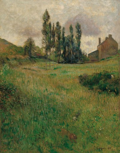 Hunde, der løber på en eng, 1888 af Paul Gauguin