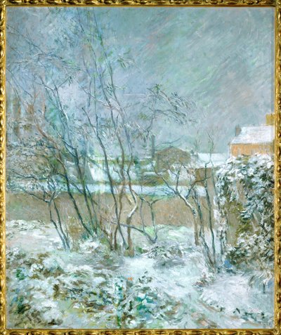 Effet de neige, eller Sne på rue Carcel (olie på lærred) af Paul Gauguin