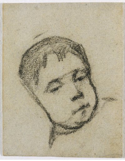 Emil Gauguin som barn, Hoved på en pude, ca. 1875-1876. af Paul Gauguin