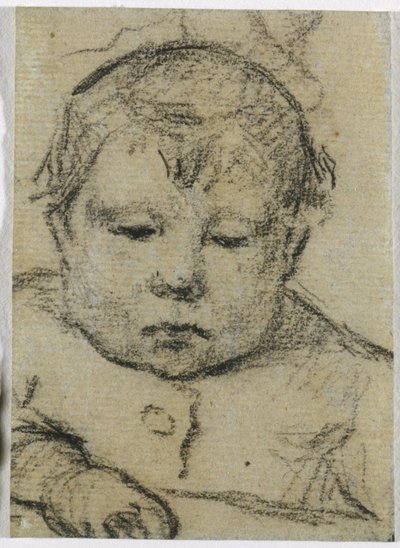 Emil Gauguin som barn, højre hånd fremad, ca. 1875-76 (sort farvekridt) af Paul Gauguin