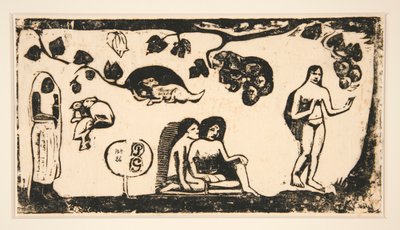 Kvinder, dyr og blade [Women, Animals and Leaves] af Paul Gauguin