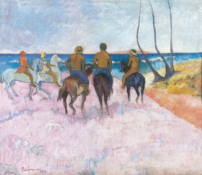Fransk:  Cavaliers sur la plage 28I29 Ryttere på stranden (I) af Paul Gauguin