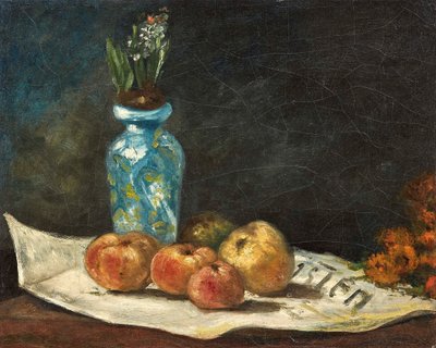 Fransk:  Jacinthe et pommes sur un journal Hyacint og æbler på en avis af Paul Gauguin