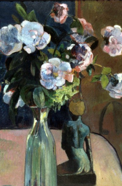 Fransk: Nature morte à la statuette, ou Roses et statuette Roses and Statuette af Paul Gauguin