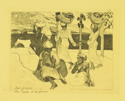 Græshopper og myrer: En souvenir fra Martinique, 1889 af Paul Gauguin