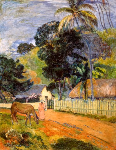 Horse on Road, Tahitian Landscape, 1899 af Paul Gauguin