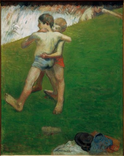 Young Wrestlers - Bretagne af Paul Gauguin