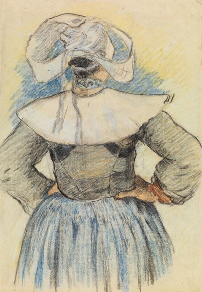 La Bretonne, Pont-Aven ca. 1886 (kridt på papir) af Paul Gauguin