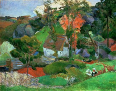 Kvinde med en kande, eller Landskab ved Pont-Aven af Paul Gauguin