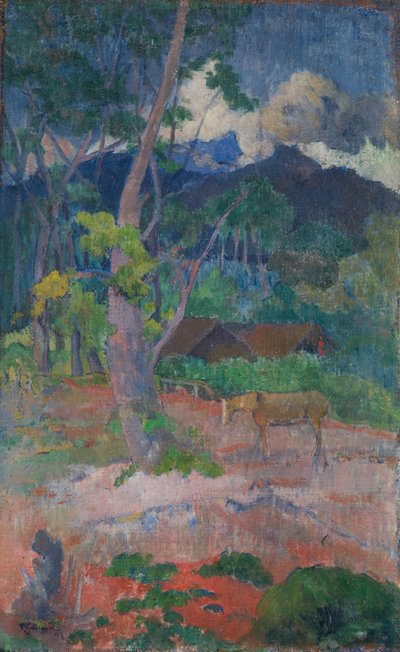 Landskab med en hest af Paul Gauguin