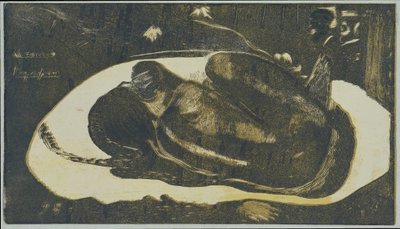 Liggende pige bange for de dødes spøgelser Set af de dødes spøgelser Mauao tupapau (titel på objekt) af Paul Gauguin