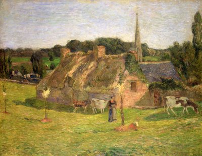Lollichons mark og kirken Pont-Aven, 1886 af Paul Gauguin