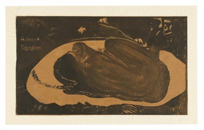 Manau tupapau (Hun tænker på spøgelset eller Spøgelset tænker på hende), fra Noa Noa-suiten af Paul Gauguin