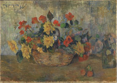 Nasturtiums og Dahliaer i en kurv af Paul Gauguin