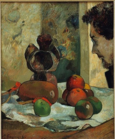 Stilleben med Lavals profil af Paul Gauguin