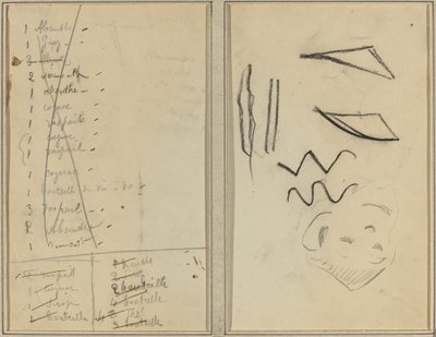 "Neige" (Sne); Rejseplan [recto] af Paul Gauguin