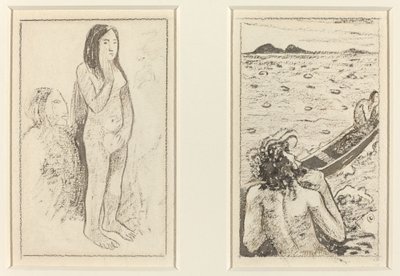 Parau No Te Varau Ino (til venstre); Tahitisk legende (til højre) af Paul Gauguin
