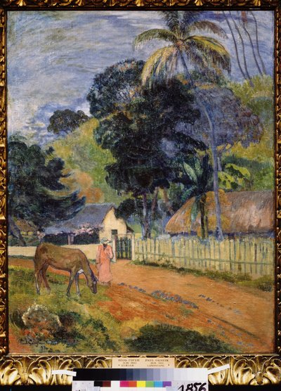 ""Landskab, en hest på vejen"" (Landskab. En hest på vej) Maleri af Paul Gauguin (1848-1903) 1899 Post-impressionisme Dim. 94x73 cm Pushkin Museum Moskva af Paul Gauguin