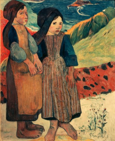 Små bretonere ved havet af Paul Gauguin