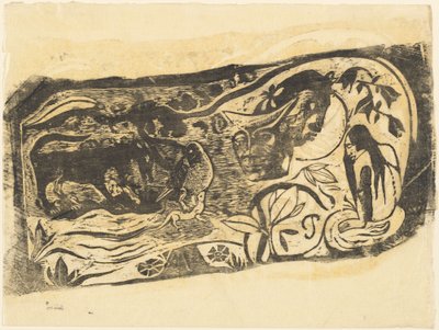 Tallerken med Hovedet af en Horned Devil Planche au diable cornu, i eller efter 1895. af Paul Gauguin