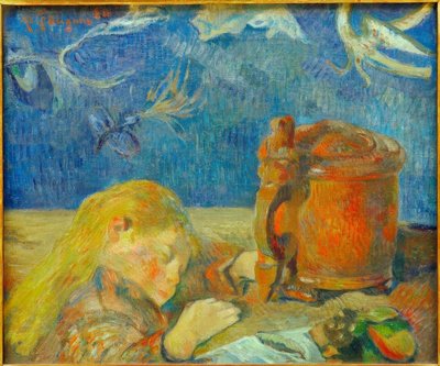 Portræt af Clovis Gauguin (Det sovende barn) af Paul Gauguin