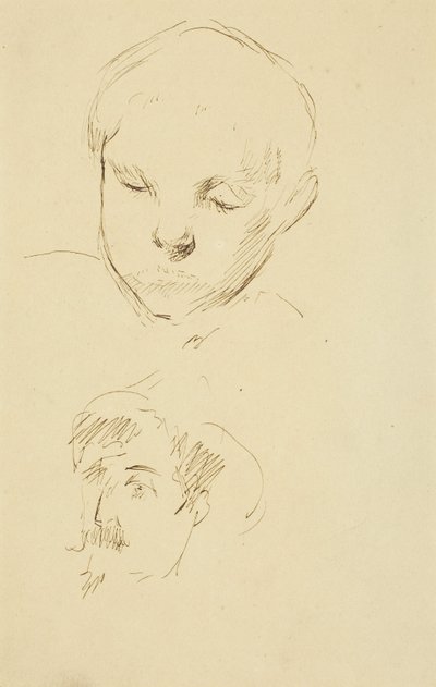 Profil af en dreng og selvportræt [recto] af Paul Gauguin