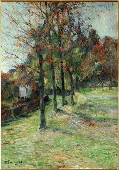 Route de Rouen II (olie på lærred) af Paul Gauguin