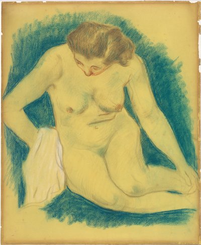 Siddende nøgen set fra oven af Paul Gauguin