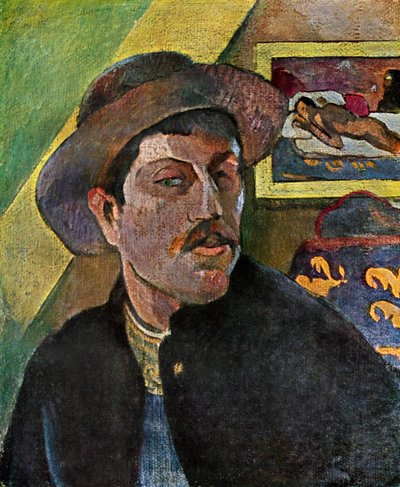Selvportræt i en hat, 1893-1894 1939. af Paul Gauguin